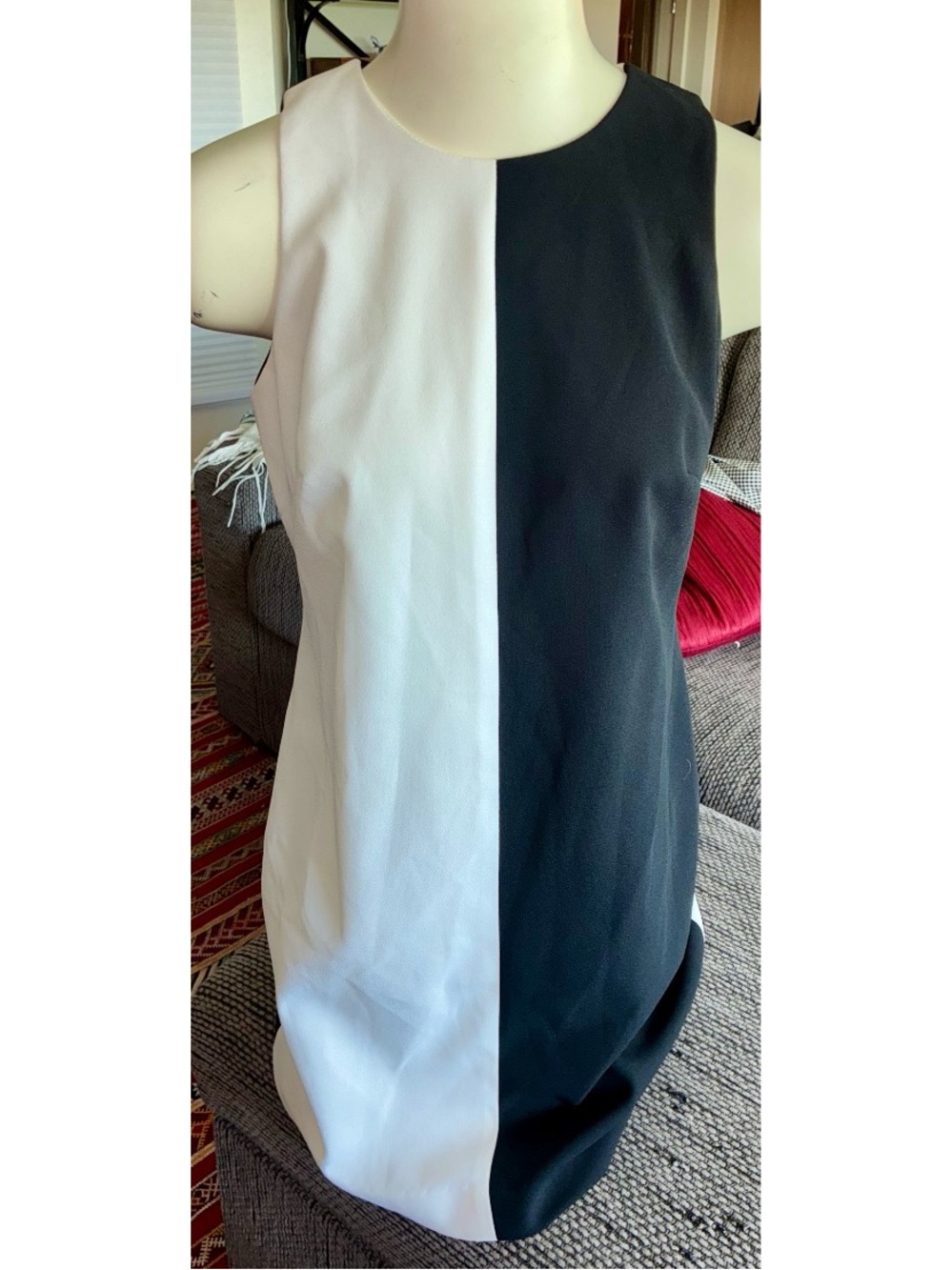 Laundry By Shelli Segal Black/white Mid-length Sleeveless Dress, Sz 6